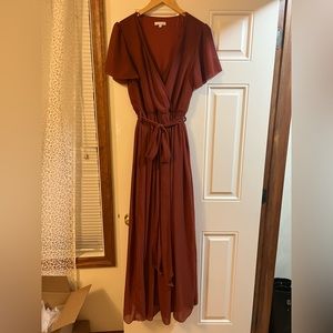 Brick colored bridesmaid dress/formal/casual dress